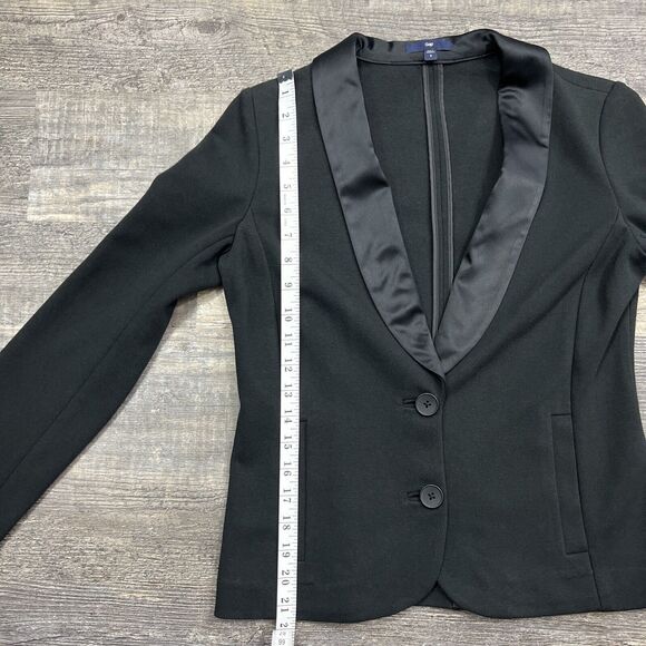 Gap Blazer Black Jacket Women's 2 Button Single Breasted Size Small - Picture 8 of 10